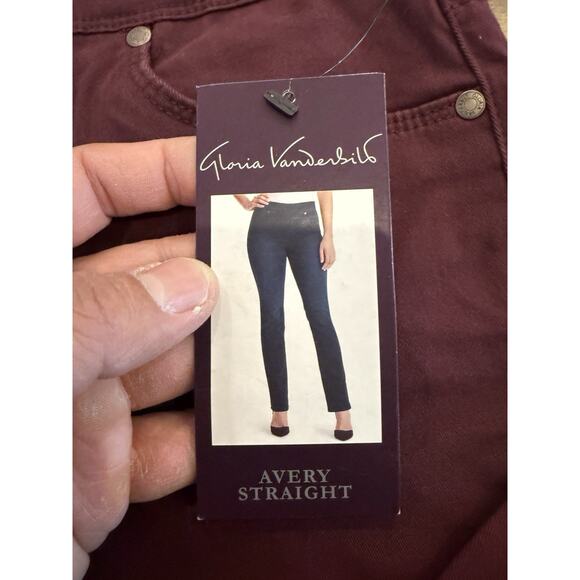 Gloria Vanderbilt Women Red Avery Straight Leg High Rise Stretch Jeans 8 NWT NEW - Picture 5 of 12